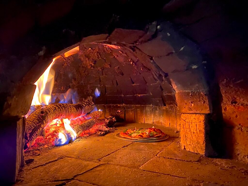Wood fired pizza at Fagunia Farmstay, Homestay, Nainital, Uttarakhand